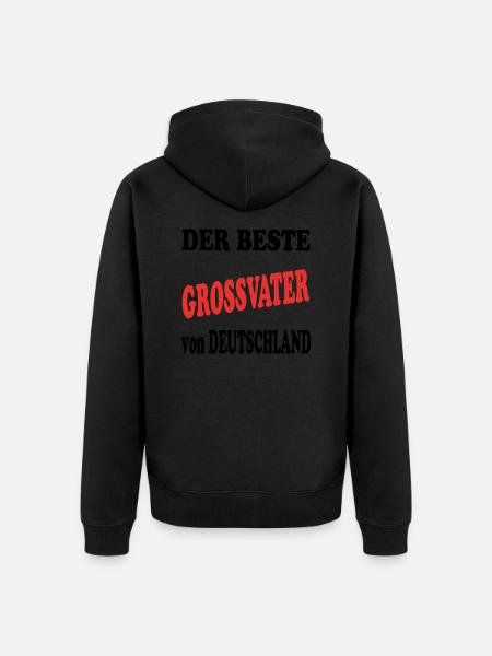 Der beste GROSSVATER - Unisex Premium Bio Zip Hoodie - Schwarz