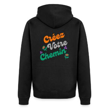 Le chemin de la créativité - Veste à capuche bio Premium Unisexe - noir - Dos - Nico (187cm)
