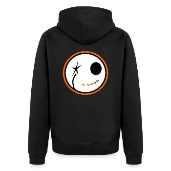 Halloween Skull - Unisex Premium Organic Zip Hoodie - black - Back - Nico (187cm)