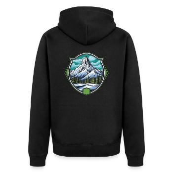 Mountains Snow Winter - Unisex Premium Organic Zip Hoodie - black - Back - Nico (187cm)