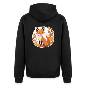 Fox in Autumn #6 - Unisex Premium Organic Zip Hoodie - black - Back - Nico (187cm)