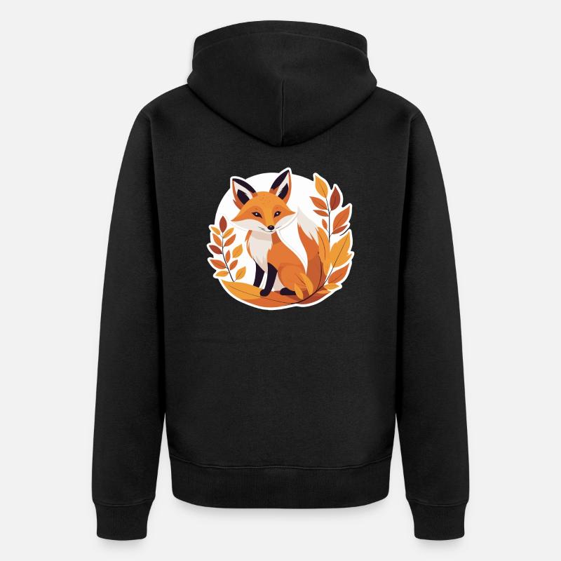 Fuchs im Herbst #6 - Unisex Premium Bio Zip Hoodie - Schwarz
