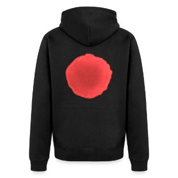 Punkt Rot - Unisex Premium Bio Zip Hoodie - Schwarz - Hinten - Nico (187cm)