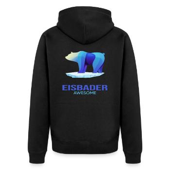 baths winter bathing polar bear bathing - Unisex Premium Organic Zip Hoodie - black - Back - Nico (187cm)
