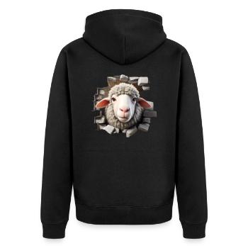 Tête de mouton dans le trou 2 - Veste à capuche bio Premium Unisexe - noir - Dos - Nico (187cm)