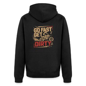 Motocross: Freedom on two wheels - Unisex Premium Organic Zip Hoodie - black - Back - Nico (187cm)