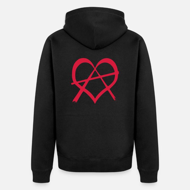 i love anarchy - Unisex Premium Bio Zip Hoodie - Schwarz