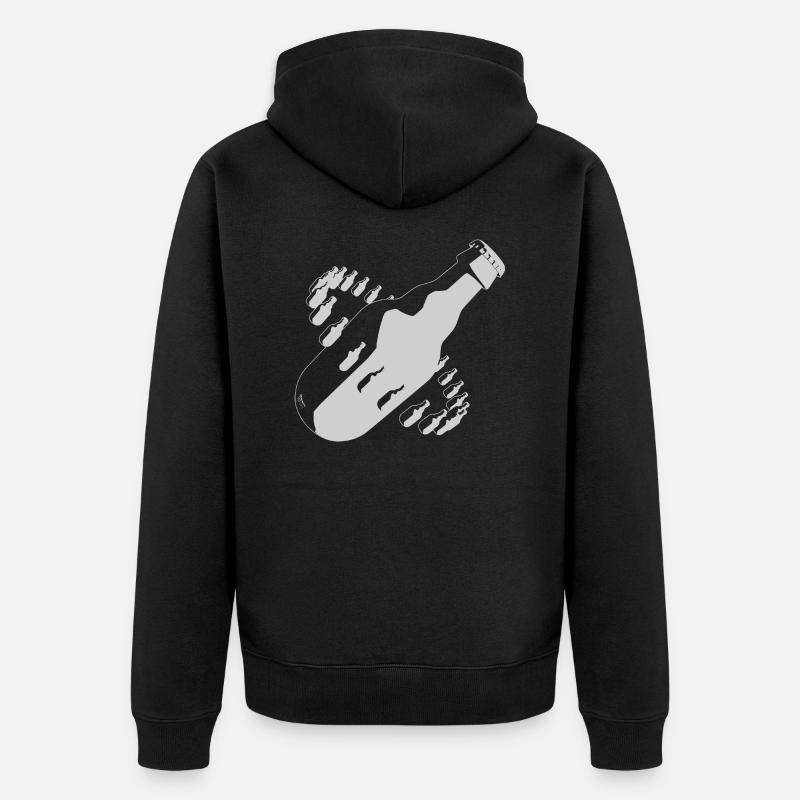 bier all - Unisex Premium Bio Zip Hoodie - Schwarz