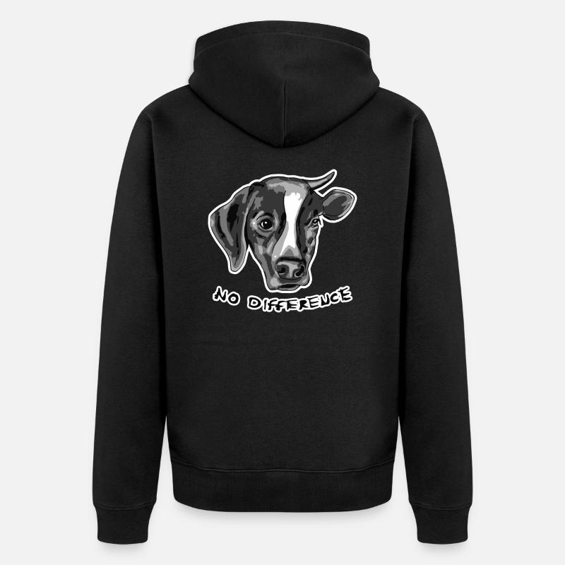 Aucune différence entre le chien et la vache - Veste à capuche bio Premium Unisexe - noir