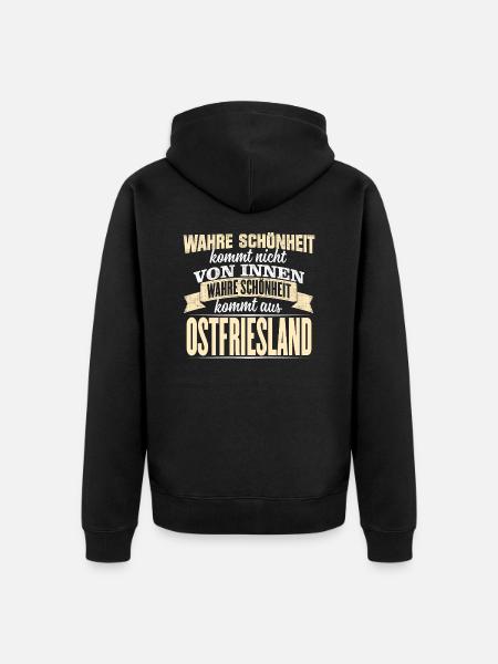 OSTFRIESLAND - Schönheit - Unisex Premium Bio Zip Hoodie - Schwarz