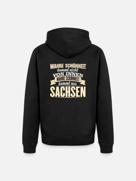 SACHSEN - Schönheit - Unisex Premium Bio Zip Hoodie - Schwarz