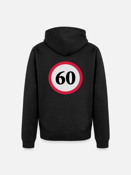 geschwindigkeitstafel_60 - Unisex Premium Bio Zip Hoodie - Schwarz
