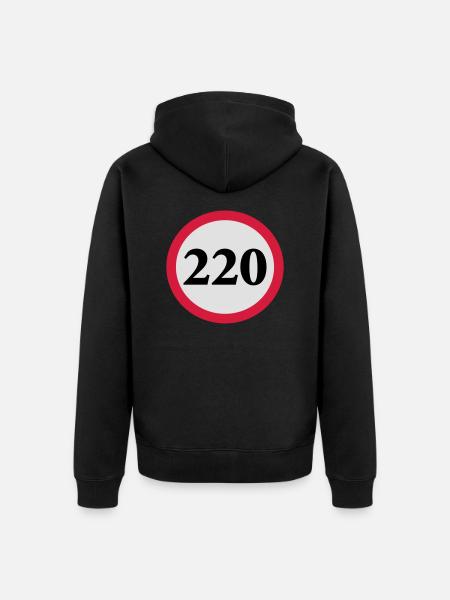 geschwindigkeitstafel_220 - Unisex Premium Bio Zip Hoodie - Schwarz