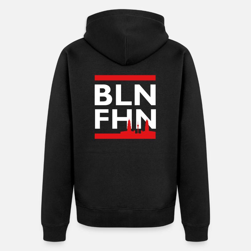 Berlin - Friedrichshain - Unisex Premium Bio Zip Hoodie - Schwarz