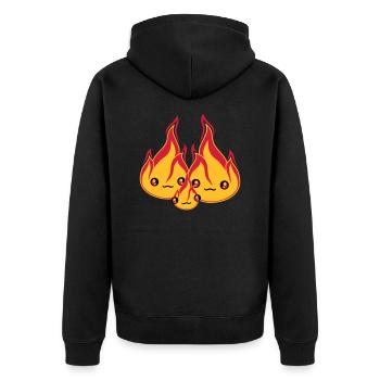 bébé enfant jeune famille 2 amis équipe couple amour - Veste à capuche bio Premium Unisexe - noir - Dos - Nico (187cm)