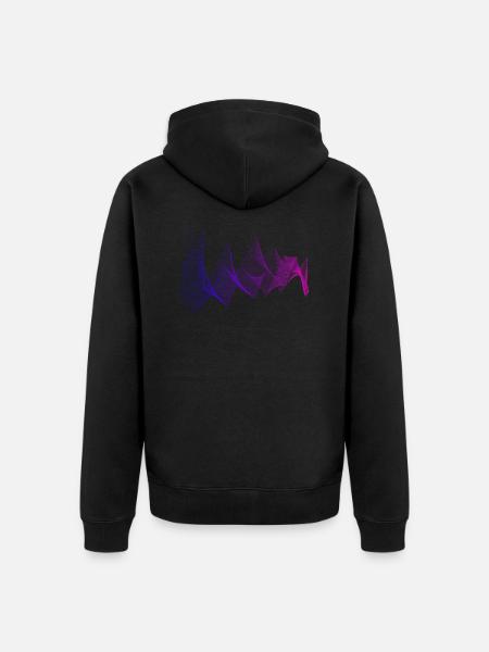 Waves abstract - Unisex Premium Organic Zip Hoodie - black