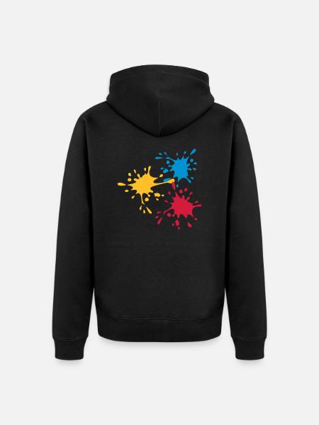 Farbe - Unisex Premium Bio Zip Hoodie - Schwarz
