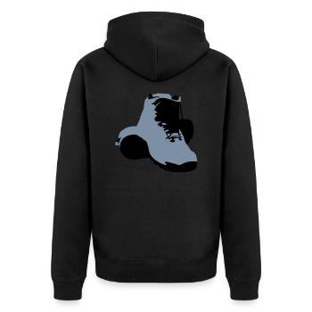 hiking boots - Unisex Premium Organic Zip Hoodie - black - Back - Nico (187cm)