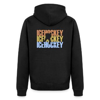 hockey sur glace - Veste à capuche bio Premium Unisexe - noir - Dos - Nico (187cm)