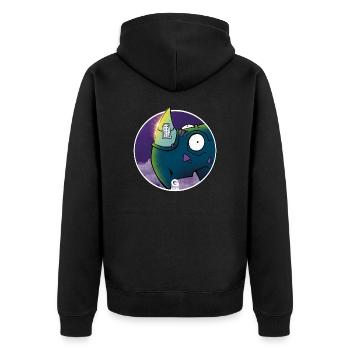 GIGGJOTT animated rhinoceros - Unisex Premium Organic Zip Hoodie - black - Back - Nico (187cm)