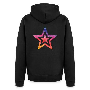 Étoile colorée - Veste à capuche bio Premium Unisexe - noir - Dos - Nico (187cm)