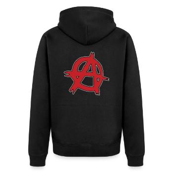 Anarchy - Unisex Premium Organic Zip Hoodie - black - Back - Nico (187cm)
