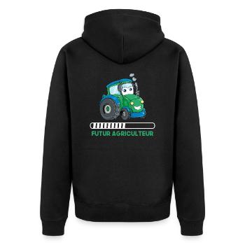 Futur agriculteur - Veste à capuche bio Premium Unisexe - noir - Dos - Nico (187cm)