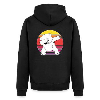 dab dabbing polar bear cool bear climate polar bear art - Unisex Premium Organic Zip Hoodie - black - Back - Nico (187cm)