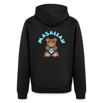 Nazar - Unisex Premium Bio Zip Hoodie - Schwarz - Hinten - Nico (187cm)