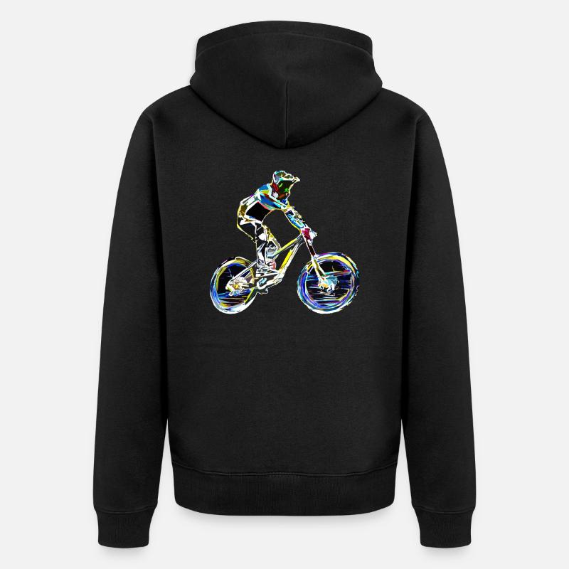 vtt mtb downhill - Veste à capuche bio Premium Unisexe - noir