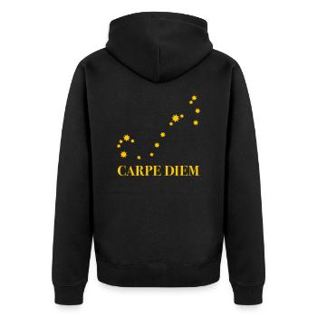 Carpe Diem utilise la constellation du jour Ciel du Scorpion - Veste à capuche bio Premium Unisexe - noir - Dos - Nico (187cm)