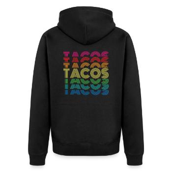 Tacos - Unisex Premium Organic Zip Hoodie - black - Back - Nico (187cm)