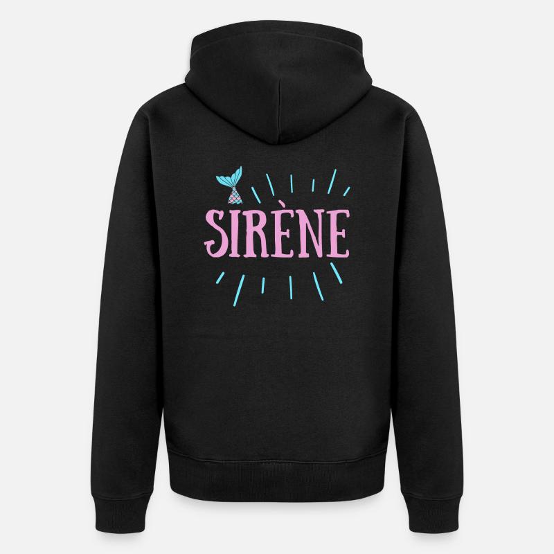 sirène petit logo - Veste à capuche bio Premium Unisexe - noir