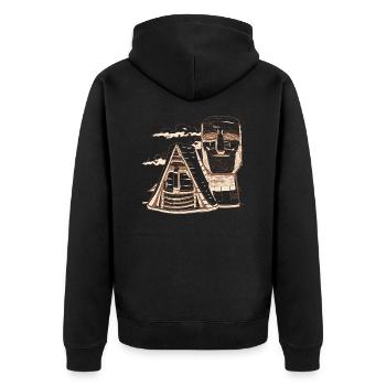 Sufansius Armenia Armenian statues Worth seeing - Unisex Premium Organic Zip Hoodie - black - Back - Nico (187cm)