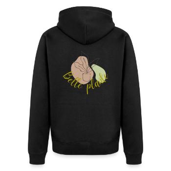 Schöne Pflanze| Geschenk für Frauen - Unisex Premium Bio Zip Hoodie - Schwarz - Hinten - Nico (187cm)