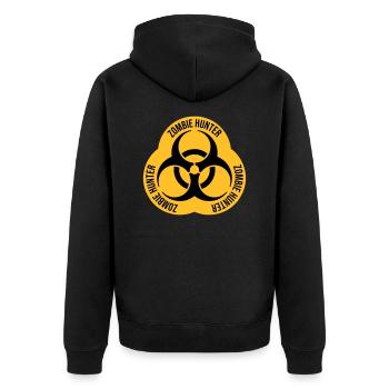 zombie hunter Halloween quote - Unisex Premium Organic Zip Hoodie - black - Back - Nico (187cm)