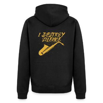 Je détruis le saxophoniste silencieux saxophoniste - Veste à capuche bio Premium Unisexe - noir - Dos - Nico (187cm)