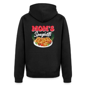 Spaghetti de maman Amateur de pâtes italiennes - Veste à capuche bio Premium Unisexe - noir - Dos - Nico (187cm)