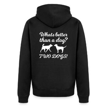 Dog Hund - Unisex Premium Organic Zip Hoodie - black - Back - Nico (187cm)