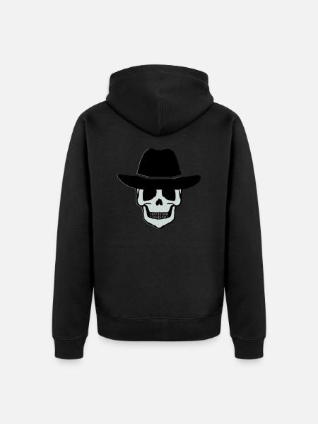 Cowboy Skull - Unisex Premium Organic Zip Hoodie - black