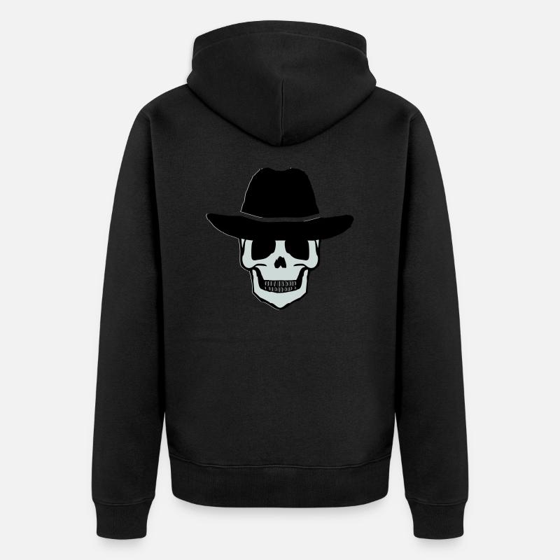 Cowboy Skull - Unisex Premium Bio Zip Hoodie - Schwarz