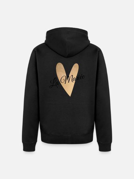 La mariée coeur doré - Veste à capuche bio Premium Unisexe - noir