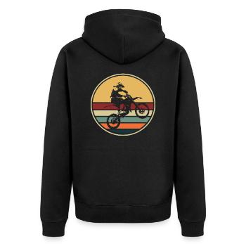 Motocross Retro Motorsport - Veste à capuche bio Premium Unisexe - noir - Dos - Nico (187cm)