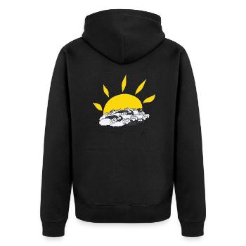 Moutons au lever du soleil - Veste à capuche bio Premium Unisexe - noir - Dos - Nico (187cm)