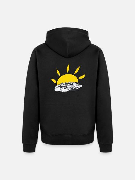 Sheep at sunrise - Unisex Premium Organic Zip Hoodie - black
