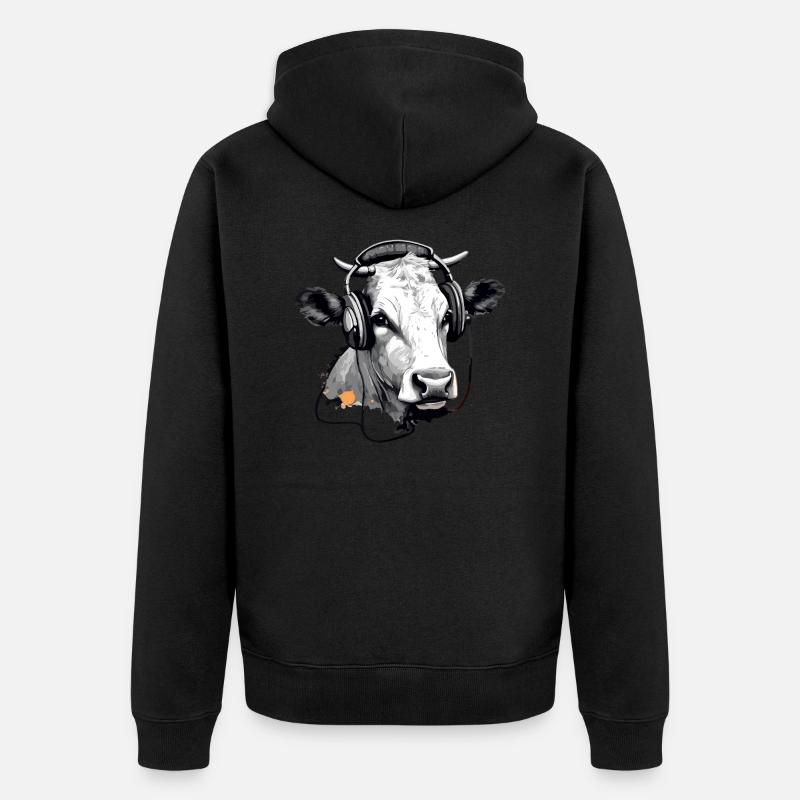 Jiji la vache audiophile - Veste à capuche bio Premium Unisexe - noir