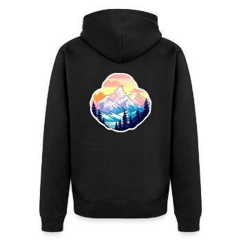 Hiking Mountains Alps - Unisex Premium Organic Zip Hoodie - black - Back - Nico (187cm)