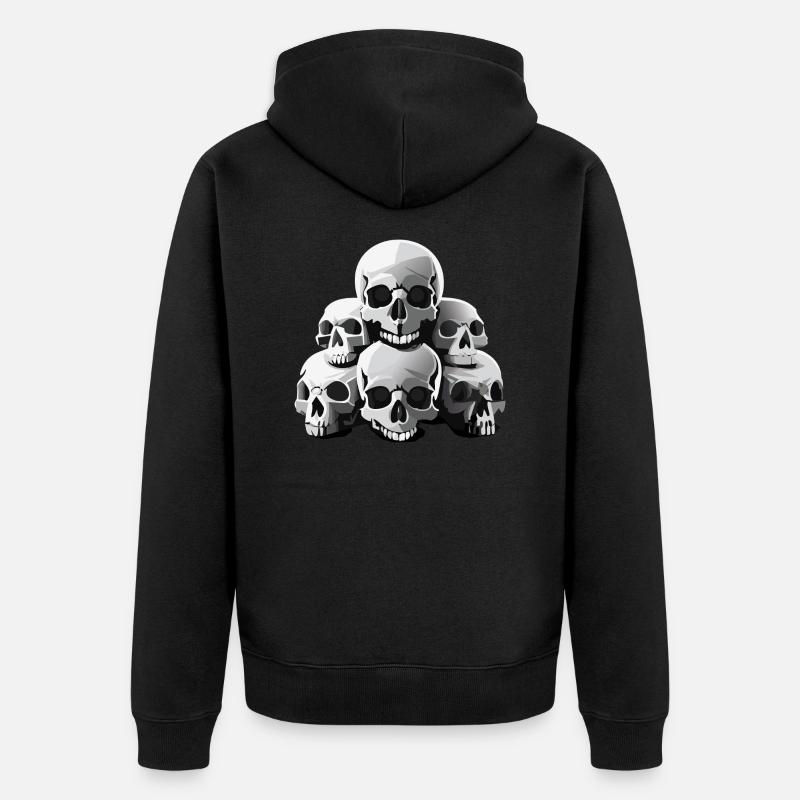 Totenköpfe - Unisex Premium Bio Zip Hoodie - Schwarz