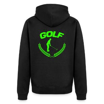 Golf game - Unisex Premium Bio Zip Hoodie - Schwarz - Hinten - Nico (187cm)