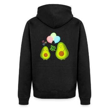 Romantic avocados: The most beautiful couple - Unisex Premium Organic Zip Hoodie - black - Back - Nico (187cm)